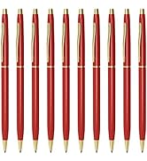Cambond Ballpoint Pens Red Pens - Metal Pen Black Ink Pens 1.0 mm Medium Point Retractable Nice P...