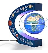 Magnetic Levitation Floating Rotating 3in Globe With Colored Lamp For Men Boss Cool Office Decor ...