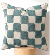 Kokaaee Embroidered Throw Pillow Cover 18x18 Inch - Modern Geometric Decorative Pillow Cover with...