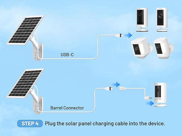 Solar Panel and 2-In-1 Wall Mount for Ring Cam