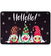 chiazllta Christmas Door Mat 28×17inch Gnome Floor Mat Rug with Non Slip PVC Backing,Washable Mer...