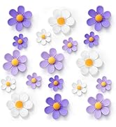 GOOZADA 18pcs Purple Flower Fridge Magnets,3 Colors 3D Cute Magnet, Resin Flower Refrigerator Mag...