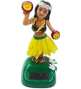 YLiiii Solar Powered Hula Girl Dancing Figures Decoration Swinging Hawaiian Girl Doll Car Dashboa...
