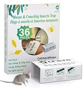 LFSYS 24PK Sticky Mouse Traps Indoor, Foldable & Pet-Safe | Sticky crawling insect traps for home...