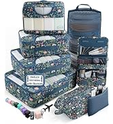 Veken 8 Set Packing Cubes for Travel Essentials,Anti-Wrinkle Buckled Suitcase Organizer for Shoe ...