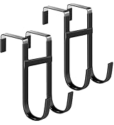 Mars-Rock Over the Door Twin Metal Hooks with Plastic Coating 5.5" Fit 0.5" to 1 3/8" Door 2 Sets...