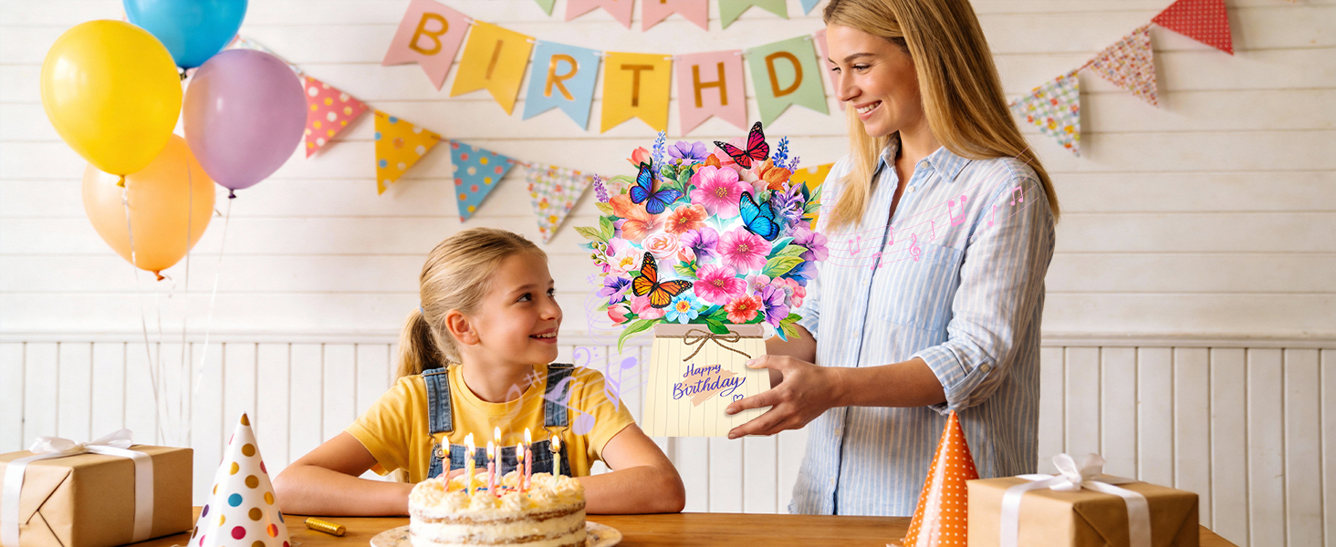 Musical and Lighting Pop Up Birthday Card for Daughter