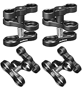 MINIFOCUS 4PCS 1'' Aluminum Ball Clamp Mount for Underwater Diving Light Arms Tray System, Photog...