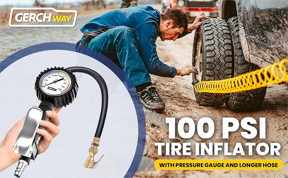 gerchway air chuck with gauge