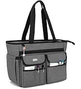 LoDrid Nurse Tote Bag with Bottom Padded Pad, Nurse Bags and Totes for Work, with Separated Stora...