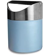 LOVEINUSA Countertop Trash Can with Swing Lid, 1.5L Mini Table Trash Can Brushed Stainless Steel ...