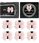 6PCS Pink Bow Car Vent Clips,Cute and Stylish Car Air Vent Clips Car Decor for Vertical or Horizo...