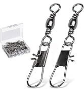 AMYSPORTS Fishing Tackle Barrel Swivel Snap High Strength Snap Swivel Saltwater Stainless Steel F...