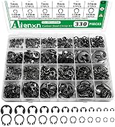 Aienxn 330PCS Snap Rings Assortment Kit, E Clips Assortment Kit (2MM-12MM) and C Clips Assortment...