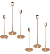 ChefBee 6PCS Gold Tall Candle Candlestick Holder, Taper Pillar Candle Sticks Stand Holders Decor,...