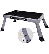 3 Levels Adjustable Folding Step Stool,Foldable RV Step Stool,Safer Metal Stepping Stool for Adul...