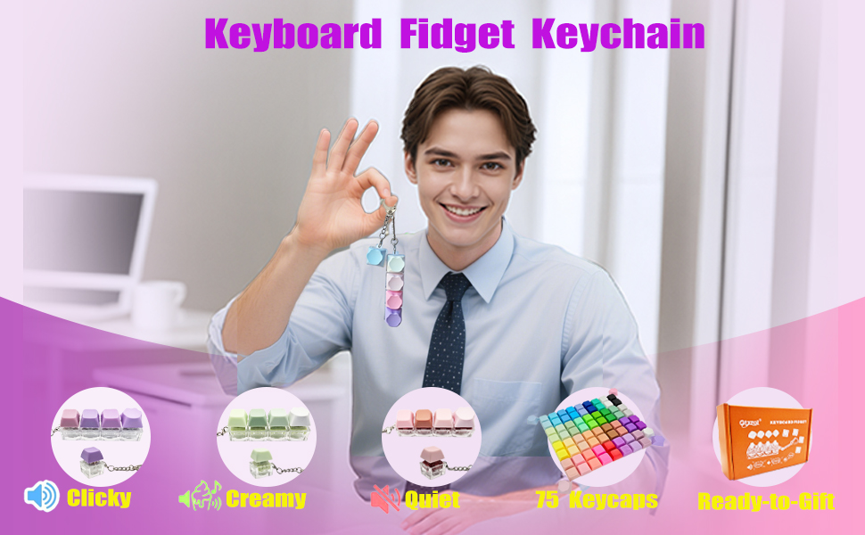 6 Pcs Keyboard Fidget Toy in Gift Box