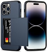 Nvollnoe for iPhone 14 Pro Max Case with Card Holder Heavy Duty Protective Dual Layer Shockproof ...