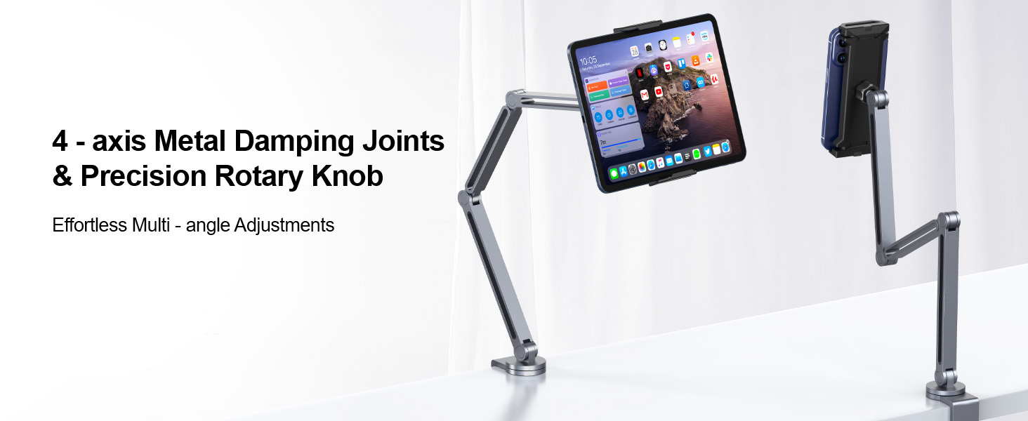 4 -axis Metal Damping Joints& Precision Rotary Knob Effortless Multi