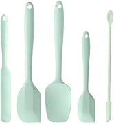 DUFEIMOY 5 Piece Mint Green Silicone Spatula Set, Heat Resistant Rubber Spatulas Set, Silicone Ki...