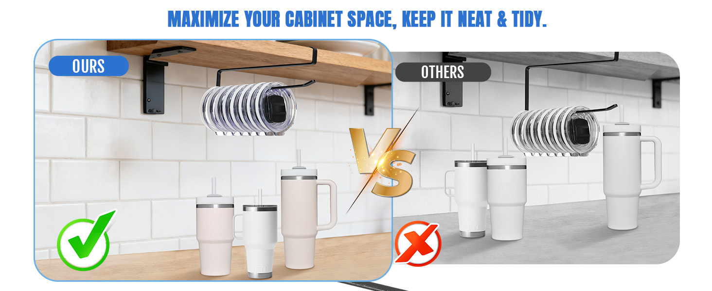 it helps to maximize your cabinet space, keep your kitchen table neat by storing lids together.