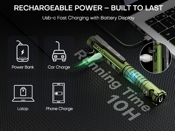 edc flashlight rechargeable.