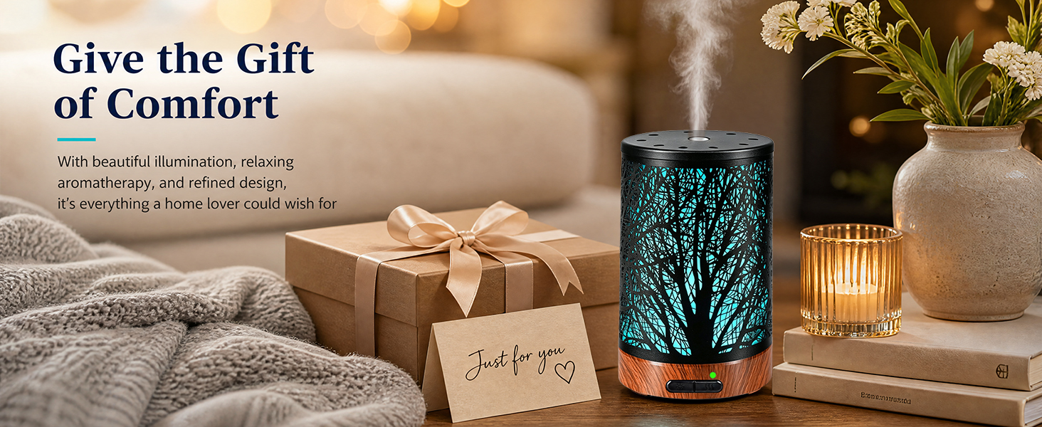 Essential Oil Diffuser - 150ML Metal Aromatherapy Diffuser for Essential Oils with 7 Colors