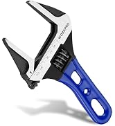 WORKPRO 6-Inch Stubby Adjustable Wrench, 1.5-Inch Extra Wide Jaw Opening | Metric/SAE Scales, Cr-...