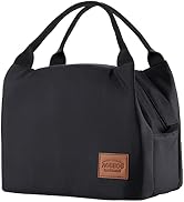 Aosbos Black Lunch Bag Women Insulated Lunch Bags for Adult Lunch Box for Women Lunchbox Lunch To...