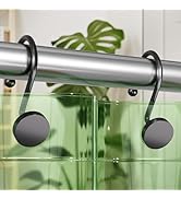 AmazerBath Shower Curtain Hooks, Shower Curtain Rings, Heavy Duty Modern Decorative Black Shower ...