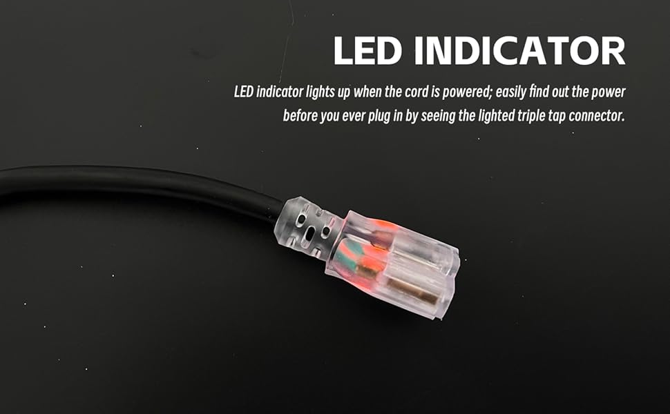 black outdoor extension cord