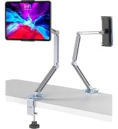 YICOSUN Tablet Stand for Desk - Heavy Duty Aluminum iPad Arm Mount with Super Grip Clamp, 360° Ro...