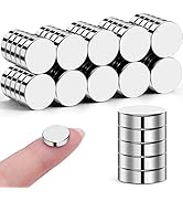 VSKIZ Refrigerator Magnets 50 Pcs, 10x3mm Tiny Round Disc Small Magnets, Muti-use Premium Neodymi...