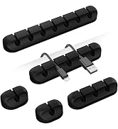 Cable Organizer Clips Cord Holder - 5 Packs Self Adhesive Cable Management for USB Cable/Power Co...