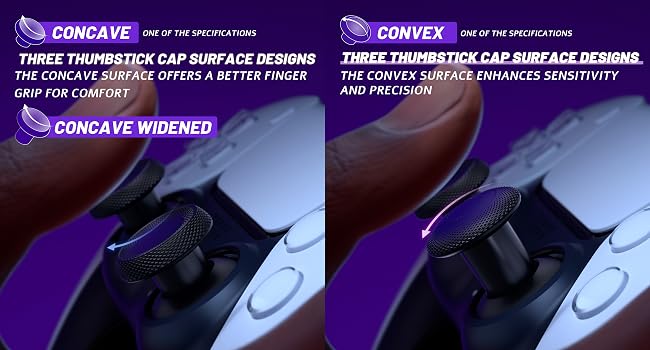 eXtremeRate ThumbsGear EDGE V3 Interchangeable Thumbsticks for PS5, PS4 Controller Analog Joysticks