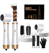 Hair Dryer Brush 5 in 1, Blow Dryer Brush Set with Air Curler Wrap Hair Styler, Negative Ionic Bl...