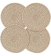 Pot Holders Trivets Set 4 Pcs, Potholders for Kitchens, 100% Pure Cotton Thread Weave Trivets for...
