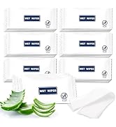 Gisdo 100 Pack Wet Wipes, Individually Wrapped, Unscented, Blue, Clean Hands Quickly, Suitable fo...