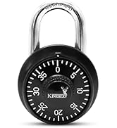 Kingsley Locks Locker Locks, Combination Spin Dial Locks for Gym and School Lockers, 1 Pack, Black