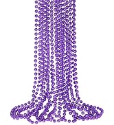 SHAOQINLIN 12 Pcs 33 Inch Metallic Bead Necklaces, Mardi Gras Beads Necklace St. Patrick's Day Be...