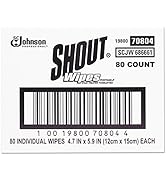 Shout 686661 Wipe & Go Instant Stain Remover, 4.7 x 5.9, 80 Packets/Carton