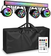 ClypsoReign DJ Lights for Parties with Stand | 5in1 Professional Stage Lighting System | DMX512 |...