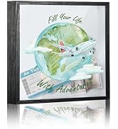 Travel Fund Box, 8×8 Fill Your Life with Adventures Shadow Box Frame with Slot, Piggy Bank Money ...