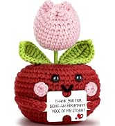 GevGuxLuo Positive Crochet Tulip Apple Birthday Gift for Women Girl Men,Back to School Teacher Ap...