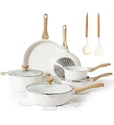 SENSARTE Nonstick Ceramic Cookware Set 16-Piece, Healthy Pots and Pans Set, Non-toxic Kitchen Coo...