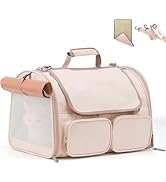 FUKUMARU Cat Carrier, 4 Mesh Windows Small Dog Carrier, 4 Storage Pockets Cat Travel Bag, Under 1...