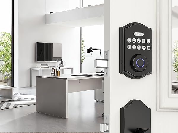 smart door lock with handle
