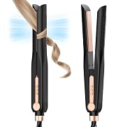 SKIMI Airflow Styler, Titanium Flat Iron Hair Straightener, Professional Curling Iron with Coolin...