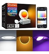 Lumary 4 Inch Smart Gimbal Recessed Lighting Ultra with 2200k Night Light,270°+90°Rotatable LED R...