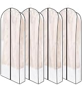 Zilink Fur Coat Storage Bags 60” Dress Bags for Gowns Long Dust Covers for Hanging Clothes with 7...